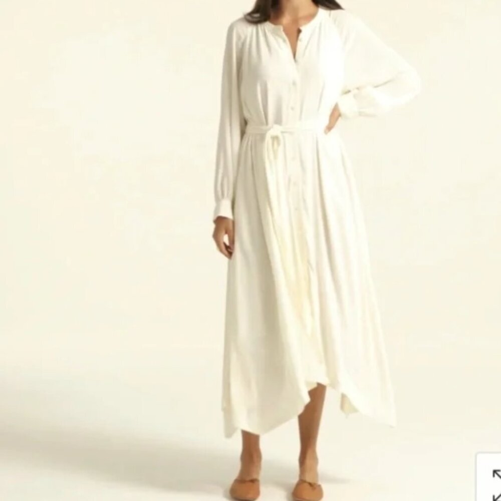 J Crew Handkerchief Hem Shirtdress IVORY
